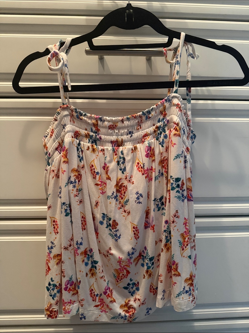 Soma Cool Nights Floral Tie-Shoulder Tank Top - White Multi